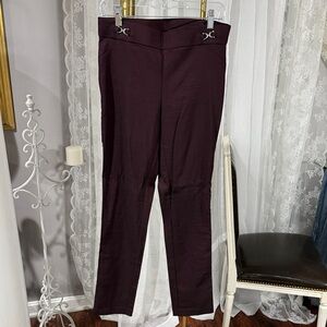 Rafaella Women's Deep Plum Straight Leg Pants
